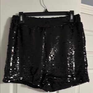 Sincerely Jules Black Sequin High Waist Shorts